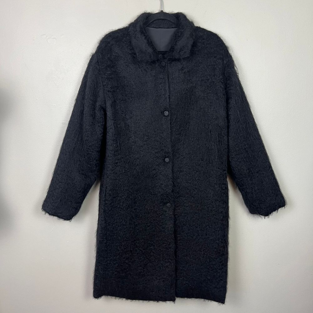 Autentic Fendi Mohair/ virgin wool Reversible Black Coat USA 10‎